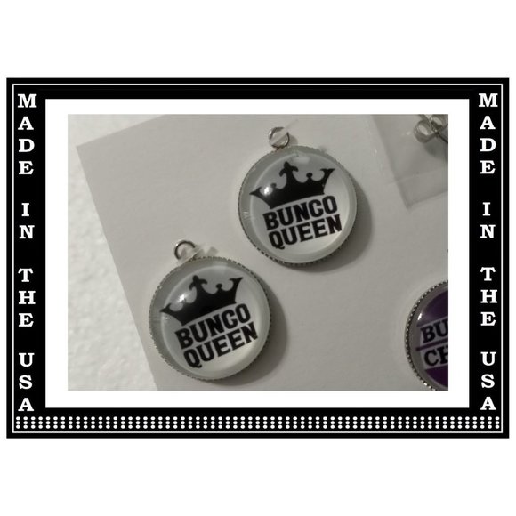 5/$20 BUNCO Dice Game Party Fun - Interchangeable Charm Earrings-5 Pairs in Set - Picture 2 of 7